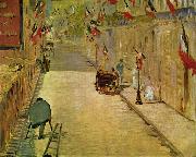 Edouard Manet Rue Mosnier mit Fahnen Sweden oil painting artist